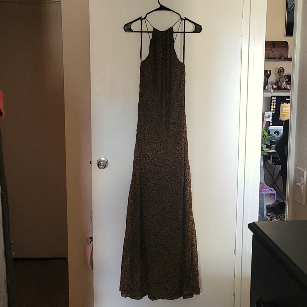 Leopard print beaded dress